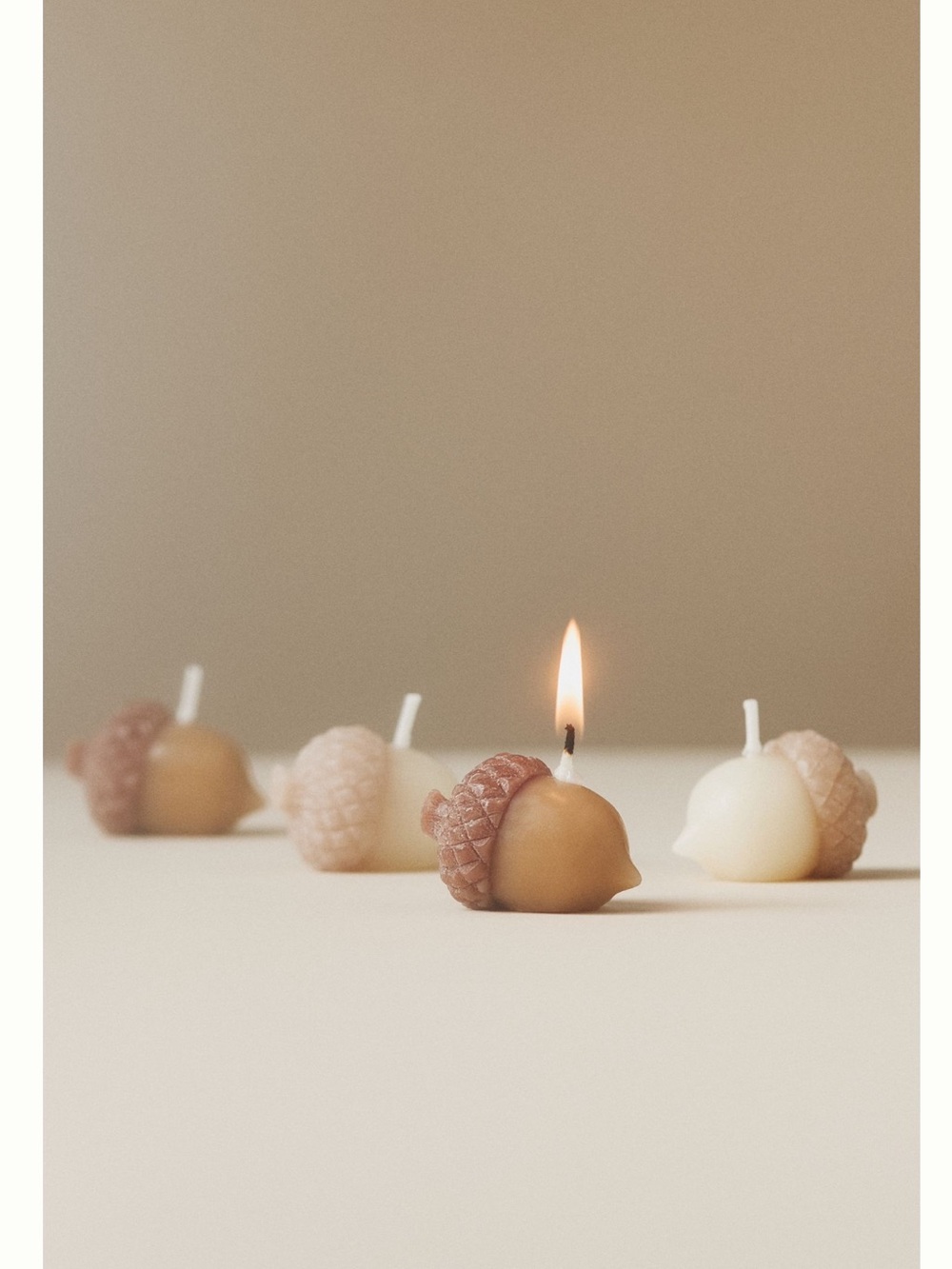 🍂Anthropologie Candles Acorn Shaped Wax Candles Set of 4 Acorns New